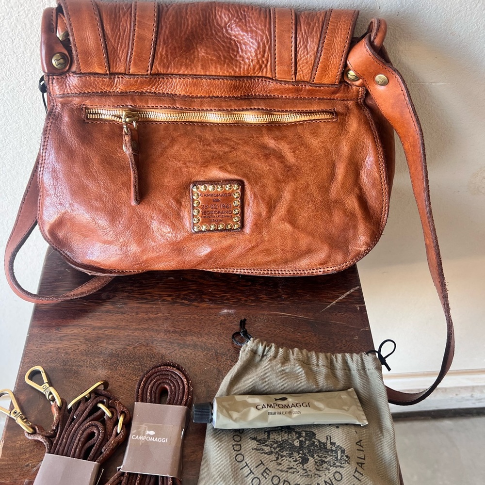 Campomaggi Brown Leather Shoulder Bag - Picture 4 of 9